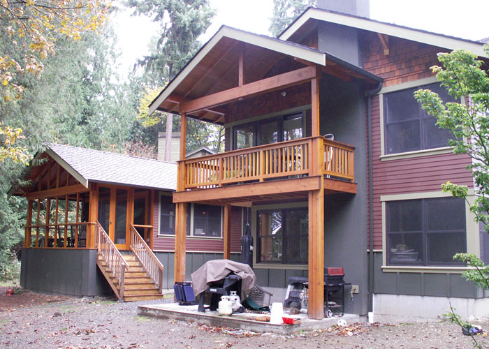 Back of the Carmichael residence showing the custom two-wing addition remodel