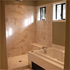 Master bathroom remodel showing bathtub and shower